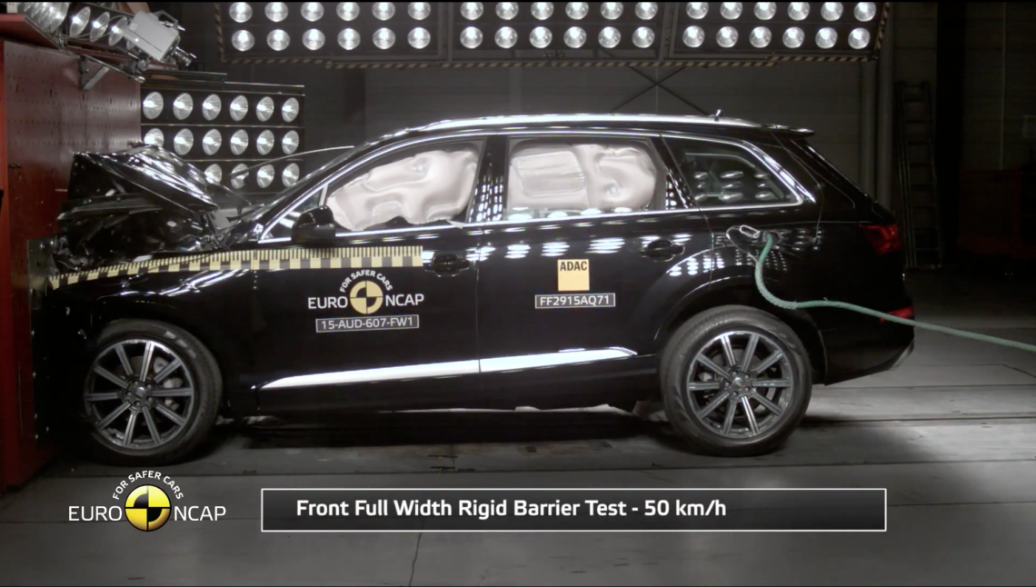 Der Audi Q7 im EuroNCAP-Crashtest 2015