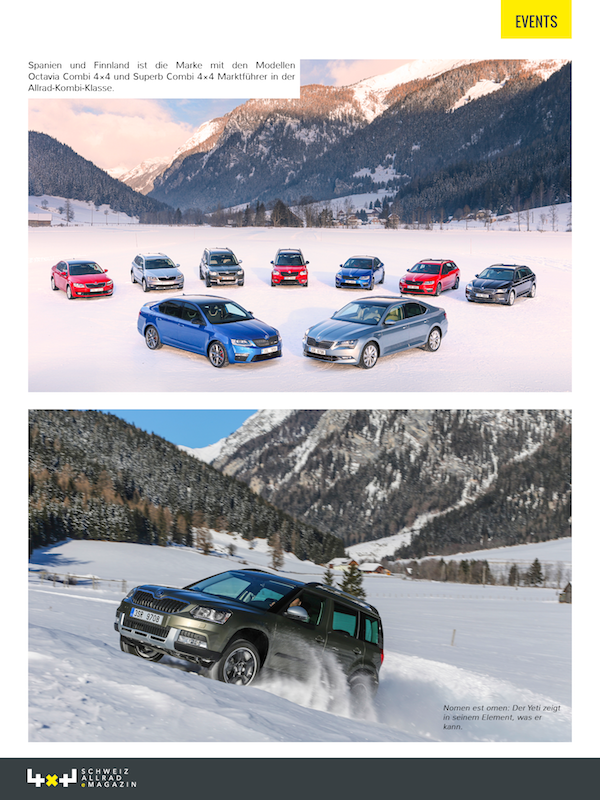 Skoda 4x4 Winterdiscovery, u.a. mit dem dem Skoda Octavia RS 4x4