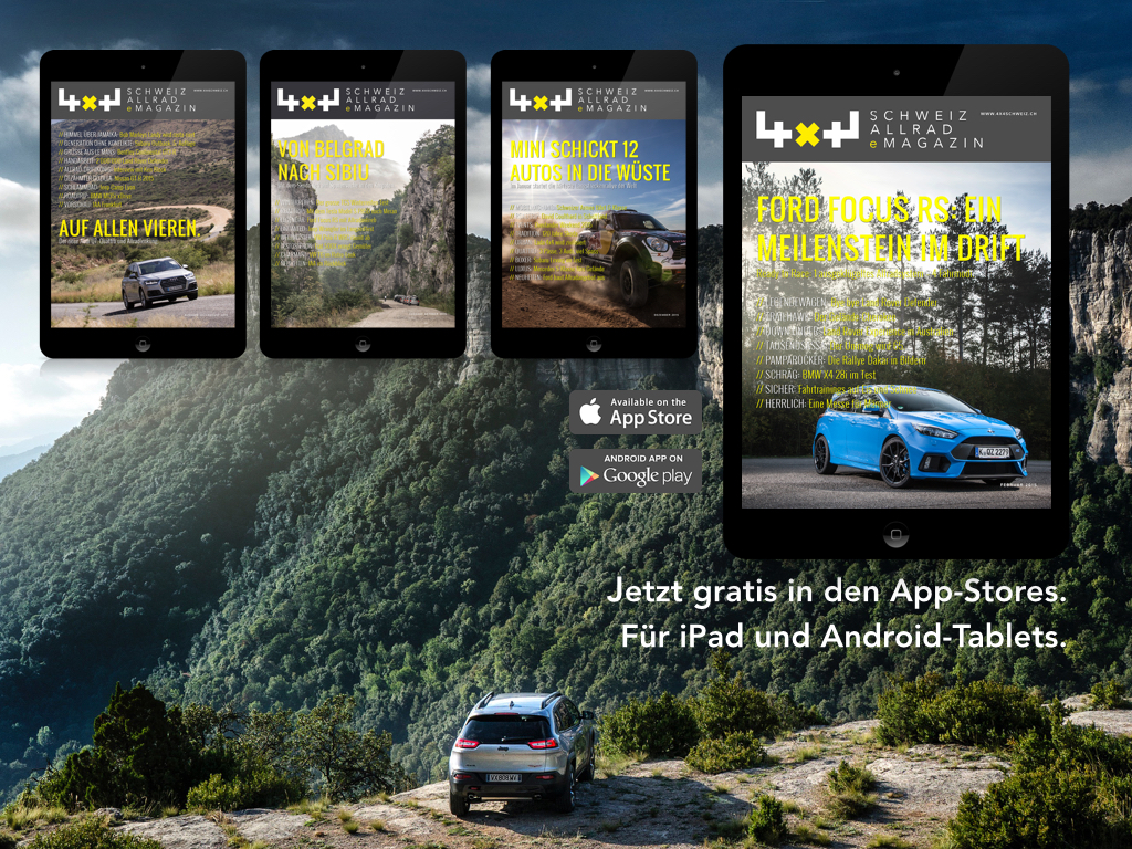 4x4Schweiz-News: Die neueste Ausgabe des eMagazins von 4x4Schweiz ist in den App-Stores zum Gratis-Download verfügbar.