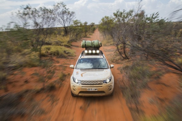 Während der Fahrt auf der Land Rover Experience Tour 2015