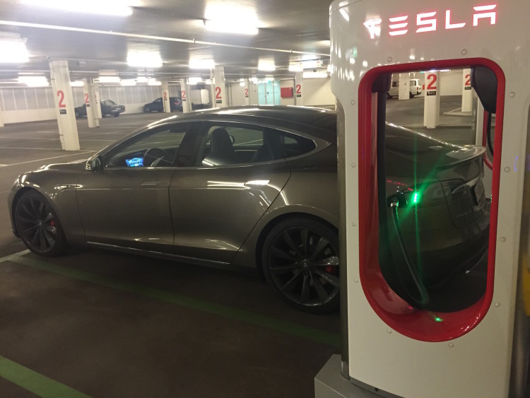 Tesla Model S Roadtrip 2015 Supercharger St Moritz