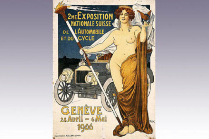 Das erste Plakat für den Genfer Autosalon von 1906