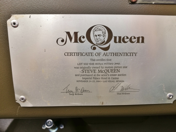 Steve McQueen Willys Jeep Auction