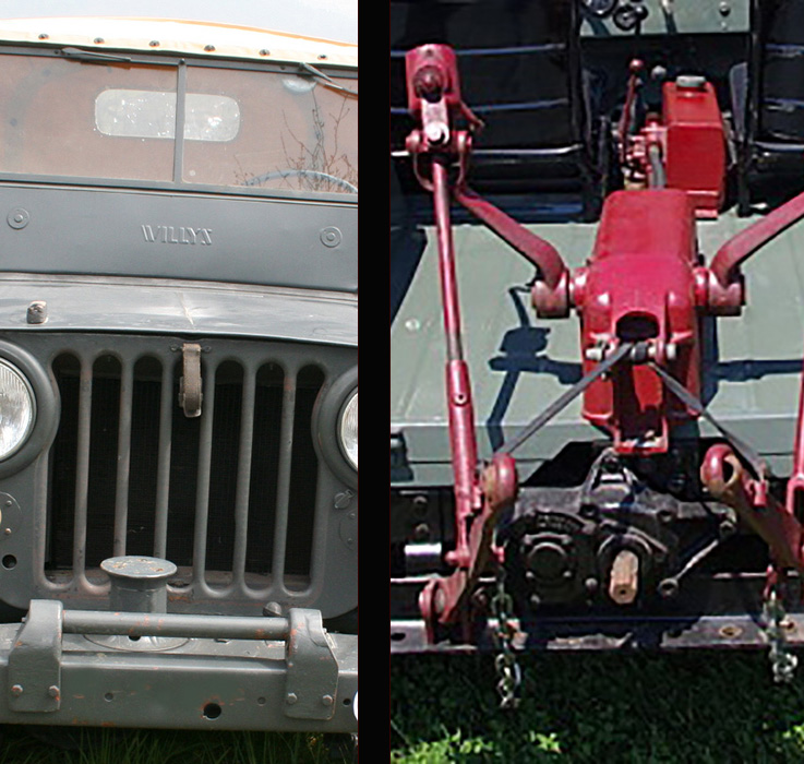 Willys Overland CJ2A ‘lefty’ (1948) with agricultural equipment 